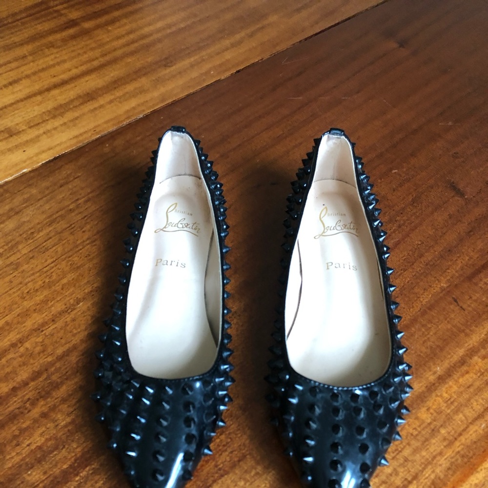 Christian Louboutin Pigalle ballet flats Black Spikes patent leather 40 us 9.5